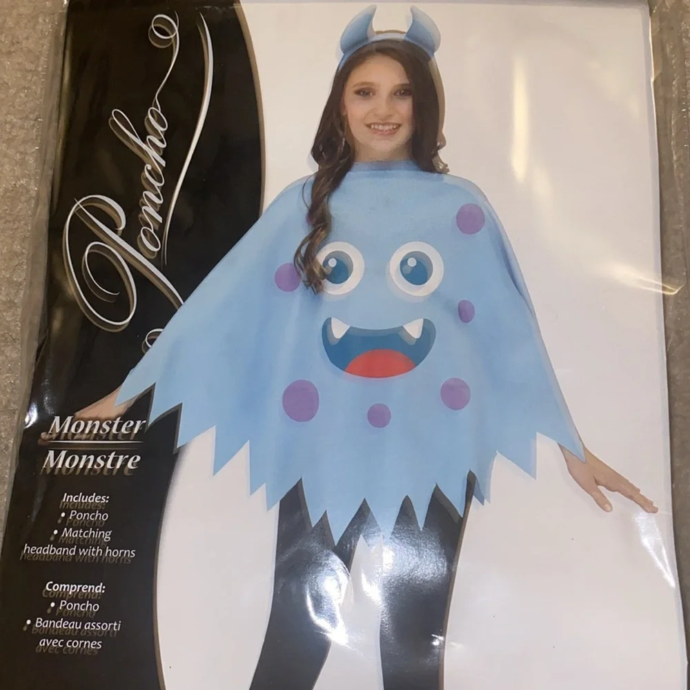 Monster Poncho & Horns Costume